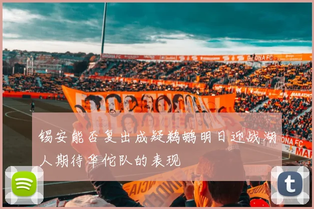 锡安能否复出成疑鹈鹕明日迎战湖人期待华佗队的表现